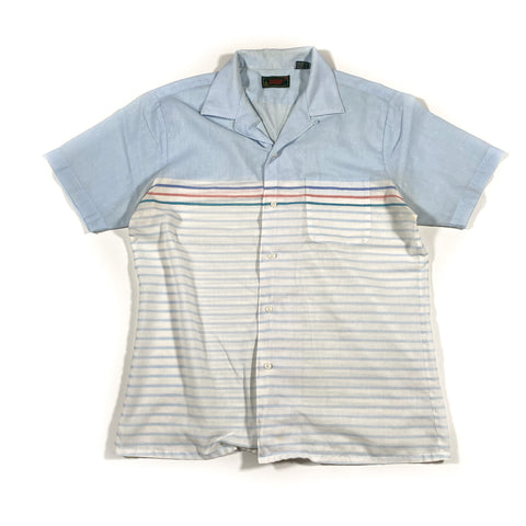 Vintage 80's Harbor Breeze Striped Loop Collar Shirt