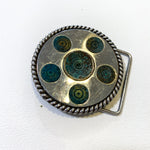 Vintage 70's Bullets Braided Silver Belt Buckle