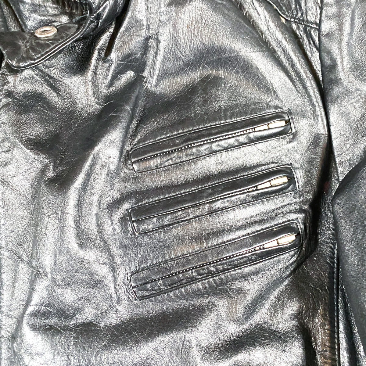 Vintage 90's Chess King Leather Motorcycle Jacket – CobbleStore Vintage