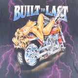 Vintage 90's Biker Babe Built to Last V-Twin AOP Motorcyle T-Shirt