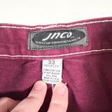 Vintage 90’s JNCO Maroon Wide Leg 32x30 Denim Jeans