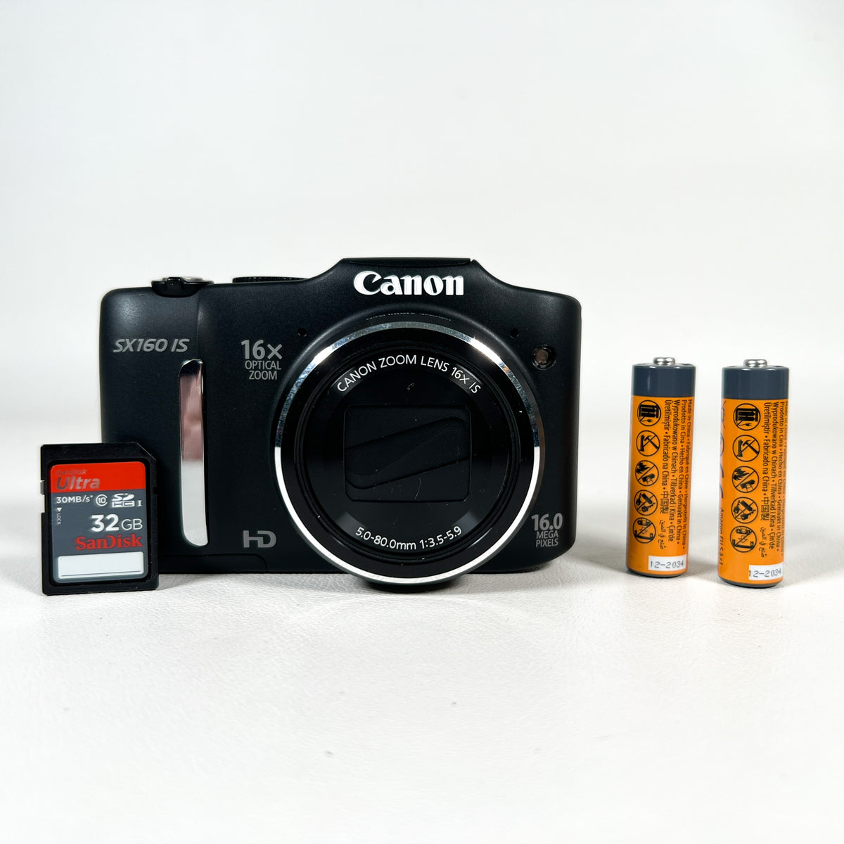 Modern 2012 Canon PowerShot SX160 IS 16MP Black Digital Camera ...