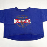 Vintage 80s Bonjour “Official World Classic” Boxy Cropped Short Sleeve Sweatshirt
