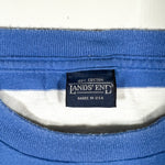 Vintage 90's Lands' End Blue & White Stripe Pocket T-Shirt