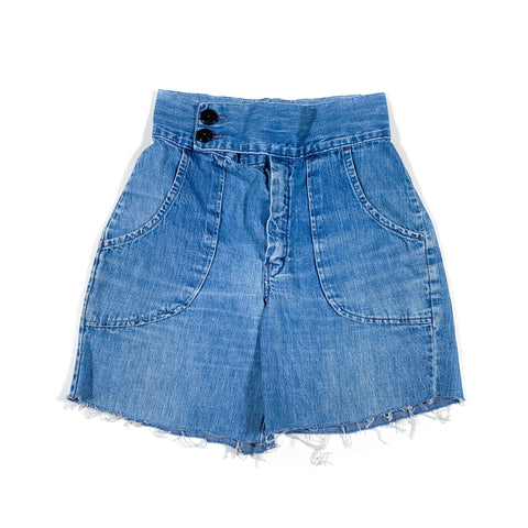 Vintage 50's High Waisted Cut-off Denim Shorts