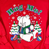 Vintage 90's Hug Me Christmas Bear Crewneck Sweatshirt