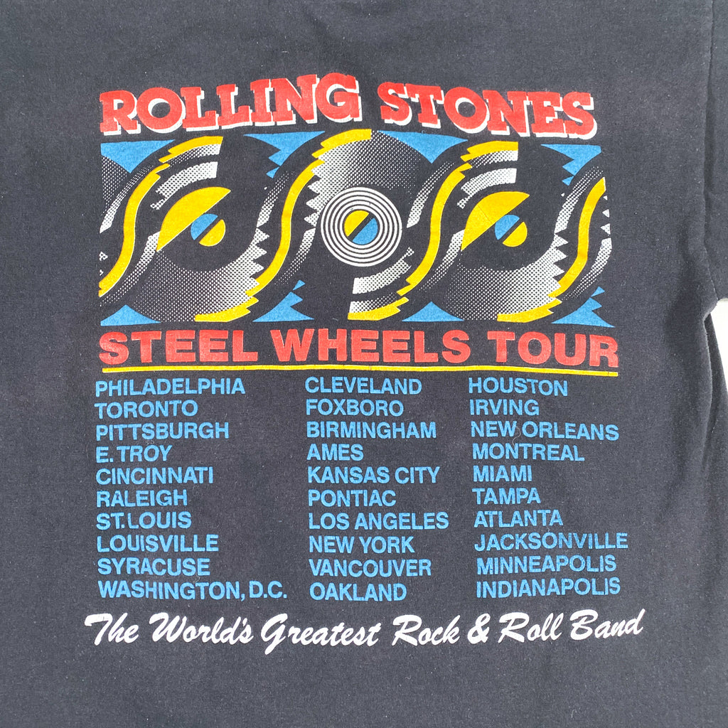 Vintage Rolling Stones 1989 T Shirt Steel Wheels Tour