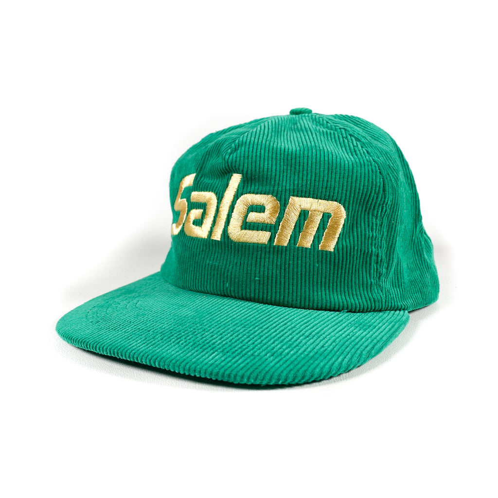 Vintage 90's Salem Cigarettes Green Corduroy Tobacco Hat