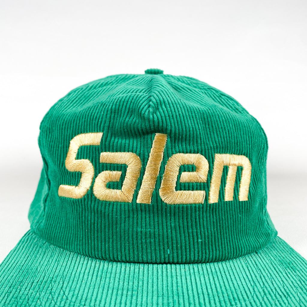 Vintage 90's Salem Cigarettes Green Corduroy Tobacco Hat