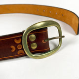 Vintage 90's Jim's Leather Tooled Size 32 Belt