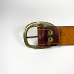 Vintage 90's Jim's Leather Tooled Size 32 Belt