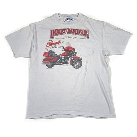 Vintage 1986 Harley Davidson Napoleon OH Pocket T-Shirt