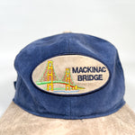 Vintage 90's Mackinac Bridge Two-Tone Suede Bill Hat