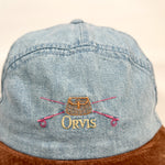 Vintage 90's Orvis Chambray Fishing Suede Brim Hat