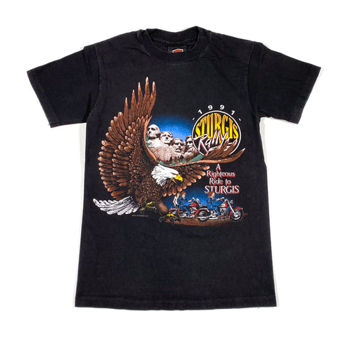 Vintage 1991 Sturgis Rally Black Hills Harley Motorcycle T-Shirt