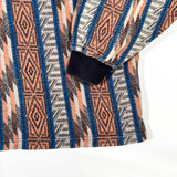 Vintage 90’s J. Cottons Geometric Stripe Long Sleeve Polo Shirt