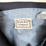 Vintage 90’s Bugle Boy Textured Stripe Polo Long Sleeve Shirt