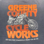 Vintage 90's Panhead Green County Cycle Works Motorcycle T-Shirt