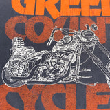 Vintage 90's Panhead Green County Cycle Works Motorcycle T-Shirt