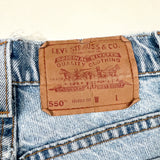 Vintage 1994 Levi’s 550 Light Wash Cutoff Denim Shorts