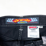 Modern 2025 JNCO Pipes Jet Black Embroidered Denim Shorts