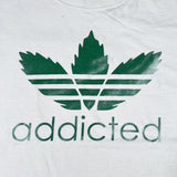 Vintage 90's “Addicted” Parody Weed Leaf Logo Graphic T-Shirt