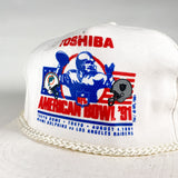 Vintage 1991 American Bowl Raiders Dolphins Hat