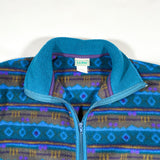 Vintage 90's LL Bean Patterned Full Zip Fleece Sweatshirt