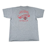 Gray t-shirt with red Las Vegas Harley-Davidson logo on a white background
