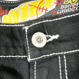 Modern 2025 JNCO Twin Cannon 101 Jet Black Contrast Stitch Shorts