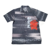 Vintage Y2K Utility Brand Blur Dragon Button Up Shirt