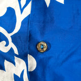 Vintage 80's Hawaiian Blue Floral Loop Collar Shirt