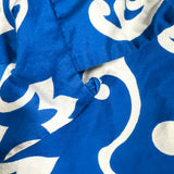 Vintage 80's Hawaiian Blue Floral Loop Collar Shirt