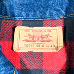 Vintage 80's Levi's Flannel Lined Steelers Denim Jacket