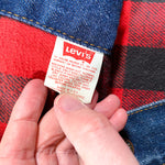 Vintage 80's Levi's Flannel Lined Steelers Denim Jacket