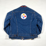 Vintage 80's Levi's Flannel Lined Steelers Denim Jacket