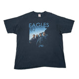 Black t-shirt with 'EAGLES 02' graphic on a white background