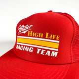 Vintage 80's Miller High Life Racing Team Trucker Hat