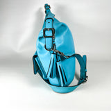Modern 2013 Coach Legacy Courtenay Aqua Blue Leather Hobo Bag