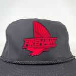 Vintage 80's Firehawk Firestone Tires Flocked Swingster Rope Hat