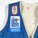 Vintage 70's Levi's Fleece Lined Ski Patch Denim Vest