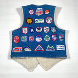 Vintage 70's Levi's Fleece Lined Ski Patch Denim Vest