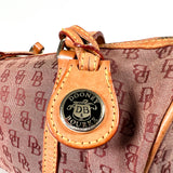 Vintage Y2K Dooney & Bourke Bordeaux Burgundy Jacquard Canvas Barrel Bag