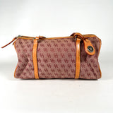 Vintage Y2K Dooney & Bourke Bordeaux Burgundy Jacquard Canvas Barrel Bag