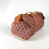 Vintage Y2K Dooney & Bourke Bordeaux Burgundy Jacquard Canvas Barrel Bag