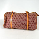 Vintage Y2K Dooney & Bourke Bordeaux Burgundy Jacquard Canvas Barrel Bag