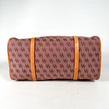 Vintage Y2K Dooney & Bourke Bordeaux Burgundy Jacquard Canvas Barrel Bag