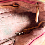 Vintage Y2K Dooney & Bourke Bordeaux Burgundy Jacquard Canvas Barrel Bag