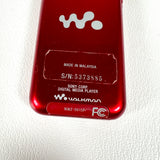 Vintage 2007 Sony Walkman NWZ-S615F Red Digital Media Player