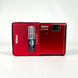 Modern 2010 Nikon Coolpix S80 14MP Red Touchscreen Digital Camera